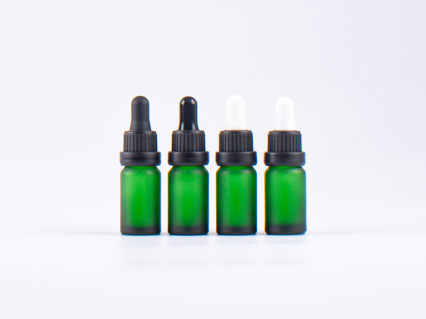 Grünglasflasche 10ml, mit Pipette OV schwarz